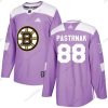 Adidas Boston Bruins #88 David Pastrnak Violetti Aito Taistelee syöpää vastaan Ommeltu NHL Paita – Miesten