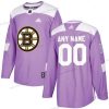 Adidas Boston Bruins Räätälöidyt Violetti Pinkki Jääkiekko Taistelee syöpää vastaan Harjoitus Paita – Miesten