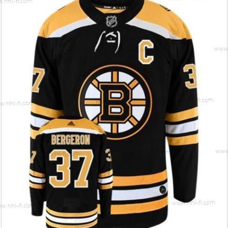 Adidas Boston Bruins Musta Keltainen #37 Patrice Bergeron With C Patch Aito Kotiottelu NHL Jääkiekko Paita – Miesten