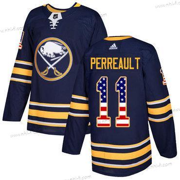 Adidas Buffalo Sabres #11 Gilbert Perreault Laivastonsininen Sininen Kotiottelu Aito USA Flag Ommeltu NHL Paita – Miesten