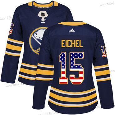 Adidas Buffalo Sabres #15 Jack Eichel Laivastonsininen Sininen Kotiottelu Aito USA Flag Ommeltu NHL Paita – Naisten