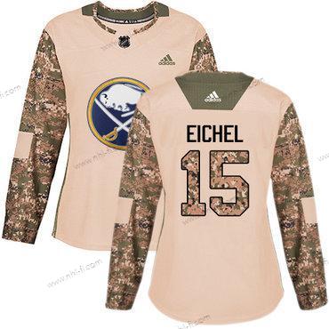 Adidas Buffalo Sabres #15 Jack Eichel Maastokuvio Aito 2017 Veterans Day Ommeltu NHL Paita – Naisten