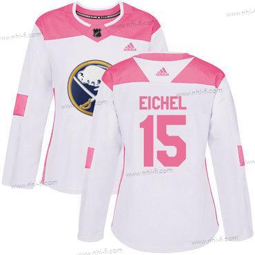 Adidas Buffalo Sabres #15 Jack Eichel Valkoinen Pinkki Aito Ommeltu NHL Paita – Naisten