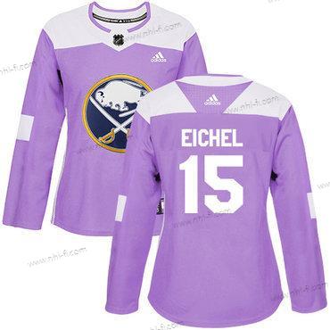 Adidas Buffalo Sabres #15 Jack Eichel Violetti Aito Taistelee syöpää vastaan Ommeltu NHL Paita – Naisten