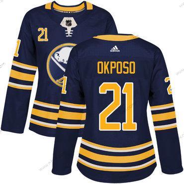 Adidas Buffalo Sabres #21 Kyle Okposo Laivastonsininen Sininen Kotiottelu Aito Ommeltu NHL Paita – Naisten