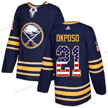 Adidas Buffalo Sabres #21 Kyle Okposo Laivastonsininen Sininen Kotiottelu Aito USA Flag Ommeltu NHL Paita – Nuoret