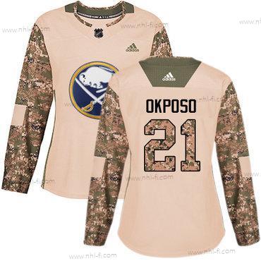 Adidas Buffalo Sabres #21 Kyle Okposo Maastokuvio Aito 2017 Veterans Day Ommeltu NHL Paita – Naisten