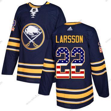 Adidas Buffalo Sabres #22 Johan Larsson Laivastonsininen Sininen Kotiottelu Aito USA Flag Ommeltu NHL Paita – Miesten