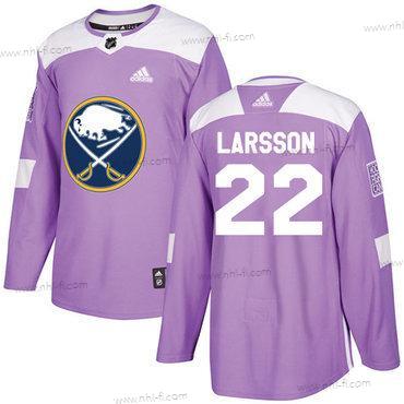 Adidas Buffalo Sabres #22 Johan Larsson Violetti Aito Taistelee syöpää vastaan Ommeltu NHL Paita – Miesten