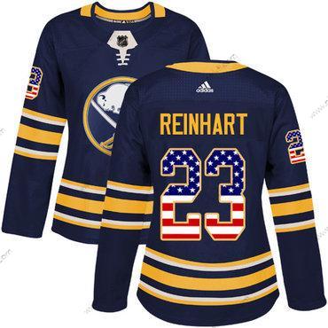 Adidas Buffalo Sabres #23 Sam Reinhart Laivastonsininen Sininen Kotiottelu Aito USA Flag Ommeltu NHL Paita – Naisten