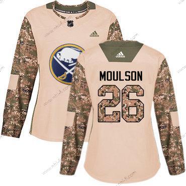 Adidas Buffalo Sabres #26 Matt Moulson Maastokuvio Aito 2017 Veterans Day Ommeltu NHL Paita – Naisten