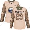 Adidas Buffalo Sabres #29 Jason Pominville Maastokuvio Aito 2017 Veterans Day Ommeltu NHL Paita – Naisten