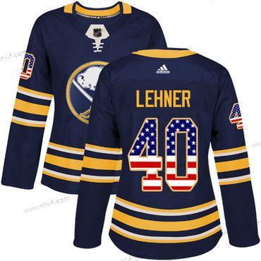 Adidas Buffalo Sabres #40 Robin Lehner Laivastonsininen Sininen Kotiottelu Aito USA Flag Ommeltu NHL Paita – Naisten