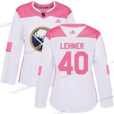 Adidas Buffalo Sabres #40 Robin Lehner Valkoinen Pinkki Aito Ommeltu NHL Paita – Naisten