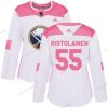 Adidas Buffalo Sabres #55 Rasmus Ristolainen Valkoinen Pinkki Aito Ommeltu NHL Paita – Naisten