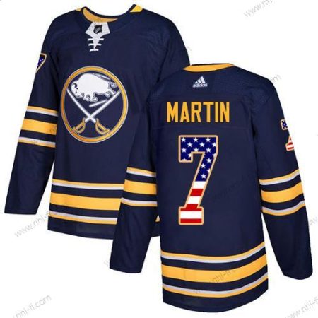 Adidas Buffalo Sabres #7 Rick Martin Laivastonsininen Sininen Kotiottelu Aito USA Flag Ommeltu NHL Paita – Miesten