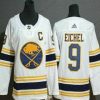 Adidas Buffalo Sabres #9 Jack Eichel Valkoinen With Kulta C Patch And 50Th Vuosipäivä Ommeltu NHL Paita – Nuoret