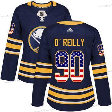 Adidas Buffalo Sabres #90 Ryan O’Reilly Laivastonsininen Sininen Kotiottelu Aito USA Flag Ommeltu NHL Paita – Naisten