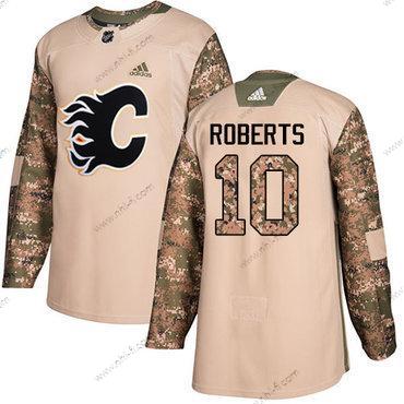 Adidas Calgary Flames #10 Gary Roberts Maastokuvio Aito 2017 Veterans Day Ommeltu NHL Paita – Miesten