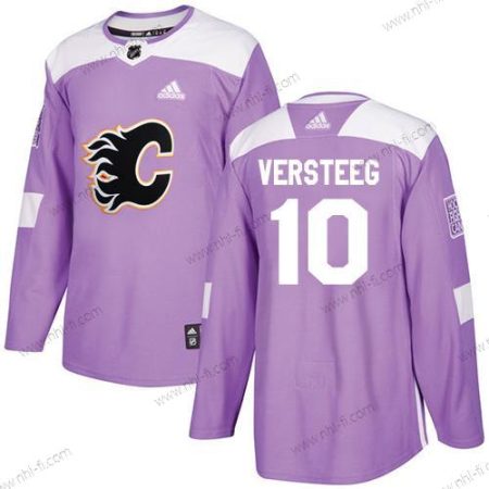 Adidas Calgary Flames #10 Kris Versteeg Violetti Aito Taistelee syöpää vastaan Ommeltu NHL Paita – Miesten