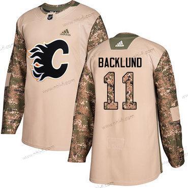 Adidas Calgary Flames #11 Mikael Backlund Maastokuvio Aito 2017 Veterans Day Ommeltu NHL Paita – Nuoret