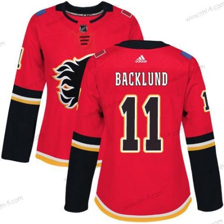 Adidas Calgary Flames #11 Mikael Backlund Punainen Kotiottelu Aito Ommeltu NHL Paita – Naisten