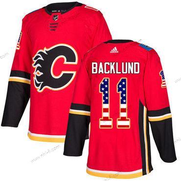 Adidas Calgary Flames #11 Mikael Backlund Punainen Kotiottelu Aito USA Flag Ommeltu NHL Paita – Miesten