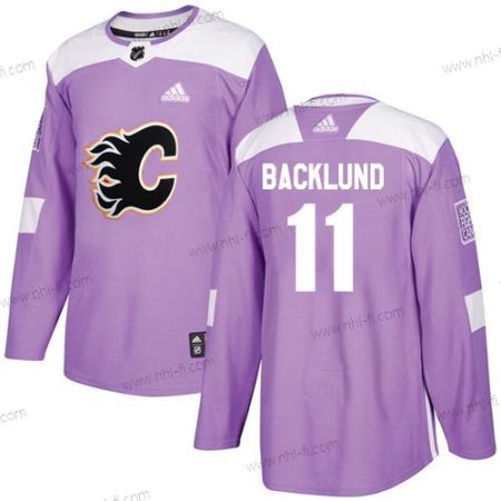 Adidas Calgary Flames #11 Mikael Backlund Violetti Aito Taistelee syöpää vastaan Ommeltu NHL Paita – Miesten