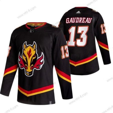 Adidas Calgary Flames #13 Johnny Gaudreau Musta 2020-21 Käänteinen Retro Vaihtopaita NHL Paita – Miesten