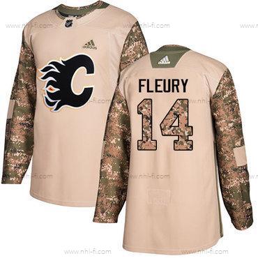 Adidas Calgary Flames #14 Theoren Fleury Maastokuvio Aito 2017 Veterans Day Ommeltu NHL Paita – Miesten