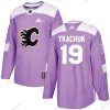 Adidas Calgary Flames #19 Matthew Tkachuk Violetti Aito Taistelee syöpää vastaan Ommeltu NHL Paita – Miesten