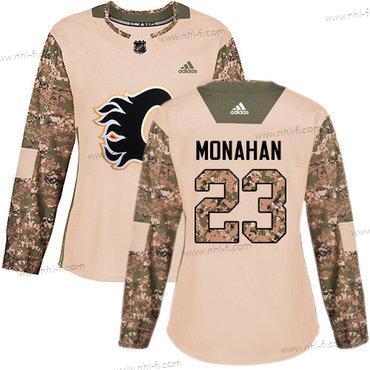 Adidas Calgary Flames #23 Sean Monahan Maastokuvio Aito 2017 Veterans Day Ommeltu NHL Paita – Naisten