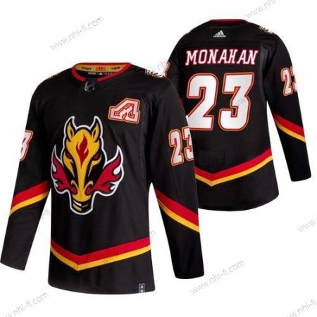 Adidas Calgary Flames #23 Sean Monahan Musta 2020-21 Käänteinen Retro Vaihtopaita NHL Paita – Miesten