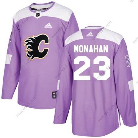 Adidas Calgary Flames #23 Sean Monahan Violetti Aito Taistelee syöpää vastaan Ommeltu NHL Paita – Miesten