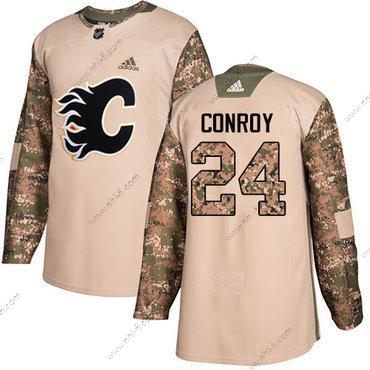 Adidas Calgary Flames #24 Craig Conroy Maastokuvio Aito 2017 Veterans Day Ommeltu NHL Paita – Miesten