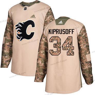 Adidas Calgary Flames #34 Miikka Kiprusoff Maastokuvio Aito 2017 Veterans Day Ommeltu NHL Paita – Miesten