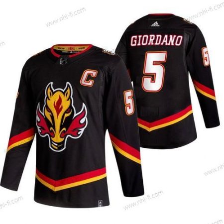 Adidas Calgary Flames #5 Mark Giordano Musta 2020-21 Käänteinen Retro Vaihtopaita NHL Paita – Miesten