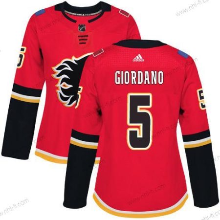 Adidas Calgary Flames #5 Mark Giordano Punainen Kotiottelu Aito Ommeltu NHL Paita – Naisten