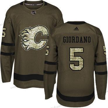 Adidas Calgary Flames #5 Mark Giordano Vihreä Salute to Service Ommeltu NHL Paita – Nuoret