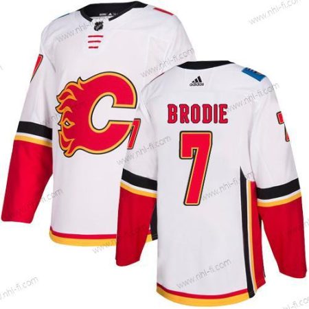 Adidas Calgary Flames #7 Tj Brodie Valkoinen Kolmas Aito NHL Paita – Miesten