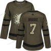 Adidas Calgary Flames #7 Tj Brodie Vihreä Salute to Service Ommeltu NHL Paita – Naisten