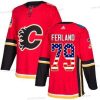 Adidas Calgary Flames #79 Michael Ferland Punainen Kotiottelu Aito USA Flag Ommeltu NHL Paita – Miesten