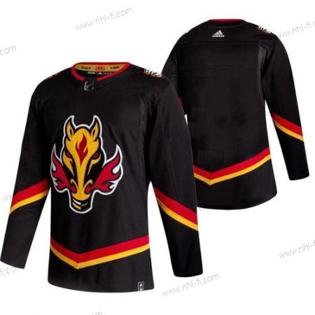 Adidas Calgary Flames Tyhjä Musta 2020-21 Käänteinen Retro Vaihtopaita NHL Paita – Miesten