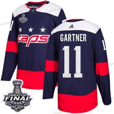 Adidas Capitals #11 Mike Gartner Laivastonsininen Aito 2018 Stadium Series Stanley Cup Final Ommeltu NHL Paita – Miesten