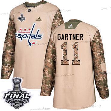 Adidas Capitals #11 Mike Gartner Maastokuvio Aito 2017 Veterans Day 2018 Stanley Cup Final Ommeltu NHL Paita – Miesten