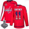 Adidas Capitals #11 Mike Gartner Punainen Kotiottelu Aito USA Flag 2018 Stanley Cup Final Ommeltu NHL Paita – Miesten