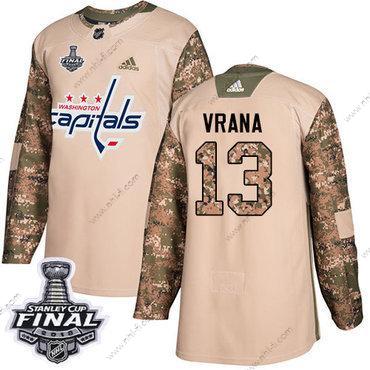 Adidas Capitals #13 Jakub Vrana Maastokuvio Aito 2017 Veterans Day 2018 Stanley Cup Final Ommeltu NHL Paita – Miesten