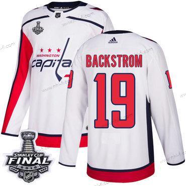 Adidas Capitals #19 Nicklas Backstrom Valkoinen Road Aito 2018 Stanley Cup Final Ommeltu NHL Paita – Miesten