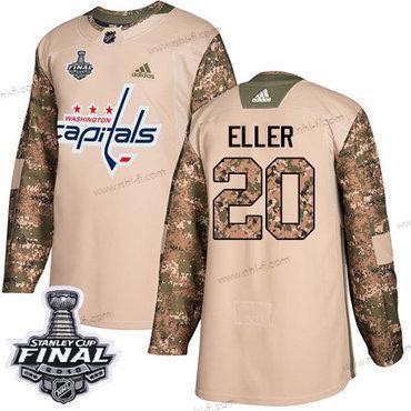 Adidas Capitals #20 Lars Eller Maastokuvio Aito 2017 Veterans Day 2018 Stanley Cup Final Ommeltu NHL Paita – Miesten