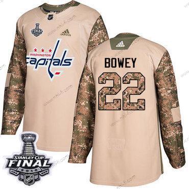 Adidas Capitals #22 Madison Bowey Maastokuvio Aito 2017 Veterans Day 2018 Stanley Cup Final Ommeltu NHL Paita – Miesten